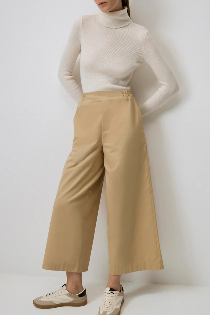 Touche Wide Leg Gabardine Trousers