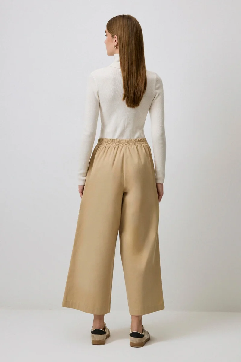 Touche Wide Leg Gabardine Trousers