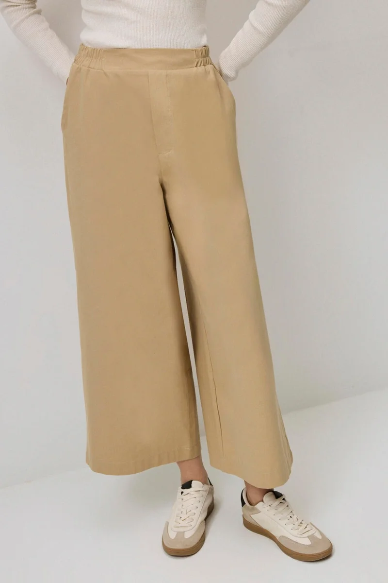 Touche Wide Leg Gabardine Trousers
