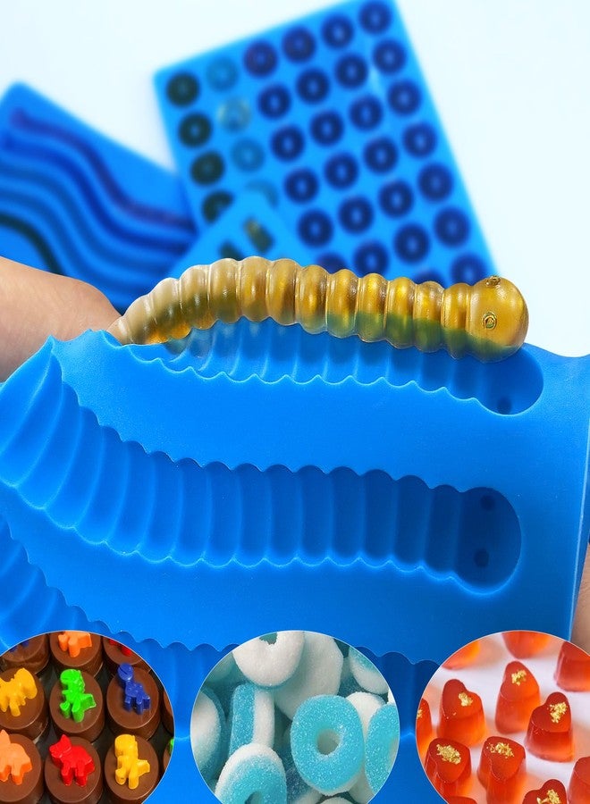 Sidosir 7Pcs Silicone Gummy Bear Molds, Non-Stick Worm Mold for Parties, Gummy Heart for Home DIY, Silicone Dinasur Mold for Make Gummies - Image 3