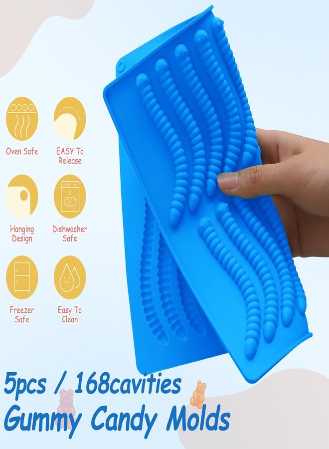 Sidosir 7Pcs Silicone Gummy Bear Molds, Non-Stick Worm Mold for Parties, Gummy Heart for Home DIY, Silicone Dinasur Mold for Make Gummies - Image 5