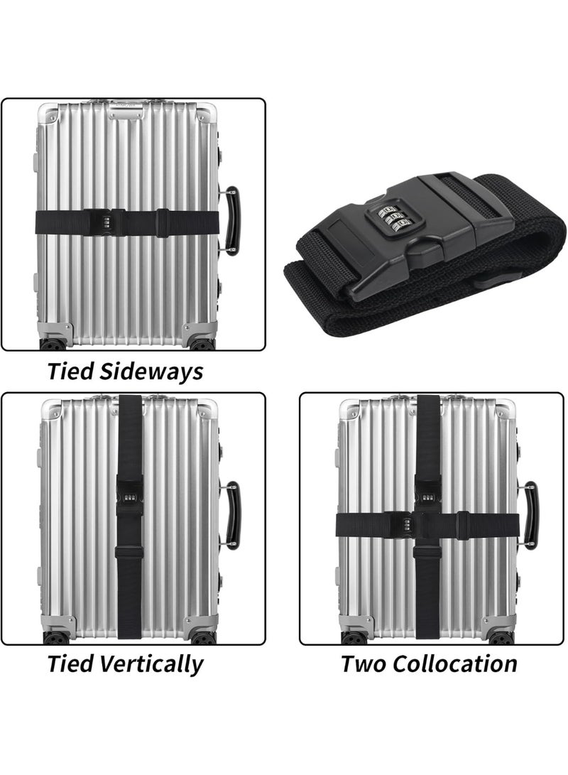 SUNSAR 2-Pack Adjustable Luggage Straps with Combination Lock Suitcase Belts for Travel - Image 4
