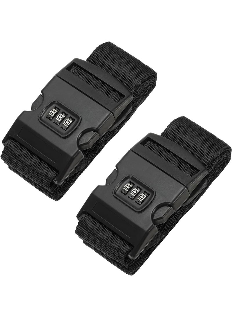 SUNSAR 2-Pack Adjustable Luggage Straps with Combination Lock Suitcase Belts for Travel - Image 1