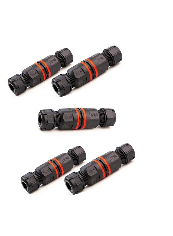 melfi موصل خارجي مقاوم للماء IP68 - كابل 250 فولت 16 أمبير للاستخدام في غلاف الغدة، الحدائق، البناء، والنباتات | مقاوم للحريق، مناسب لقطر سلك من 6-12 مم (IP68-3PIN، 5 قطع) - Image 1