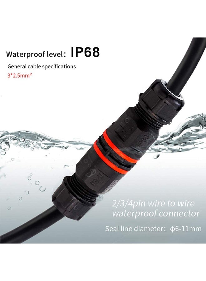 melfi موصل خارجي مقاوم للماء IP68 - كابل 250 فولت 16 أمبير للاستخدام في غلاف الغدة، الحدائق، البناء، والنباتات | مقاوم للحريق، مناسب لقطر سلك من 6-12 مم (IP68-3PIN، 5 قطع) - Image 4