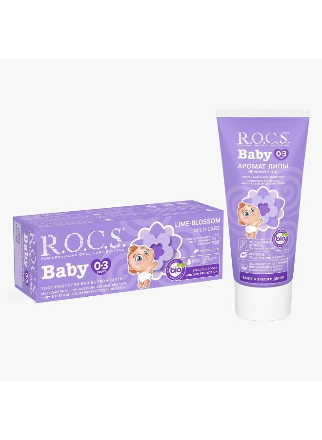 Rocs Toothpaste Baby Mild Care Lima Blossom 0-3 years, 45 gm - Image 1