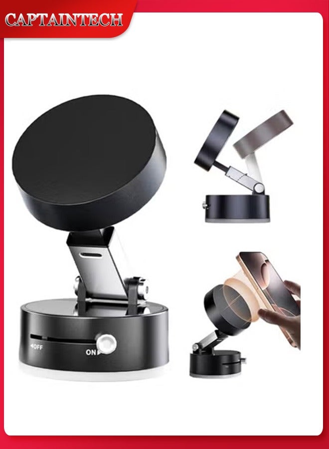 Captaintech Double-Sided Electric Vacuum and Magnetic Adsorption Adjustable Phone Mount, Magnetic Car Suction Cup Phone Holder with 360-Degree, Universal Car Mount for iPhone Shower Mirror Smooth Surfaces - Image 1
