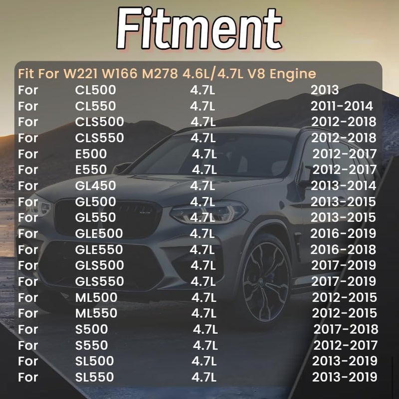 YIDEZU Cylinder Rebuild Gaskets Kit w/Pistons & Bearings Kit Replacement Fit for Mercedes-Benz W221 W166 M278 CLS500 E550 GL450 GL500 ML500 S500 SL550 4.6 4.7L V8 2011-2019 2780160520 2780160020 - Image 2