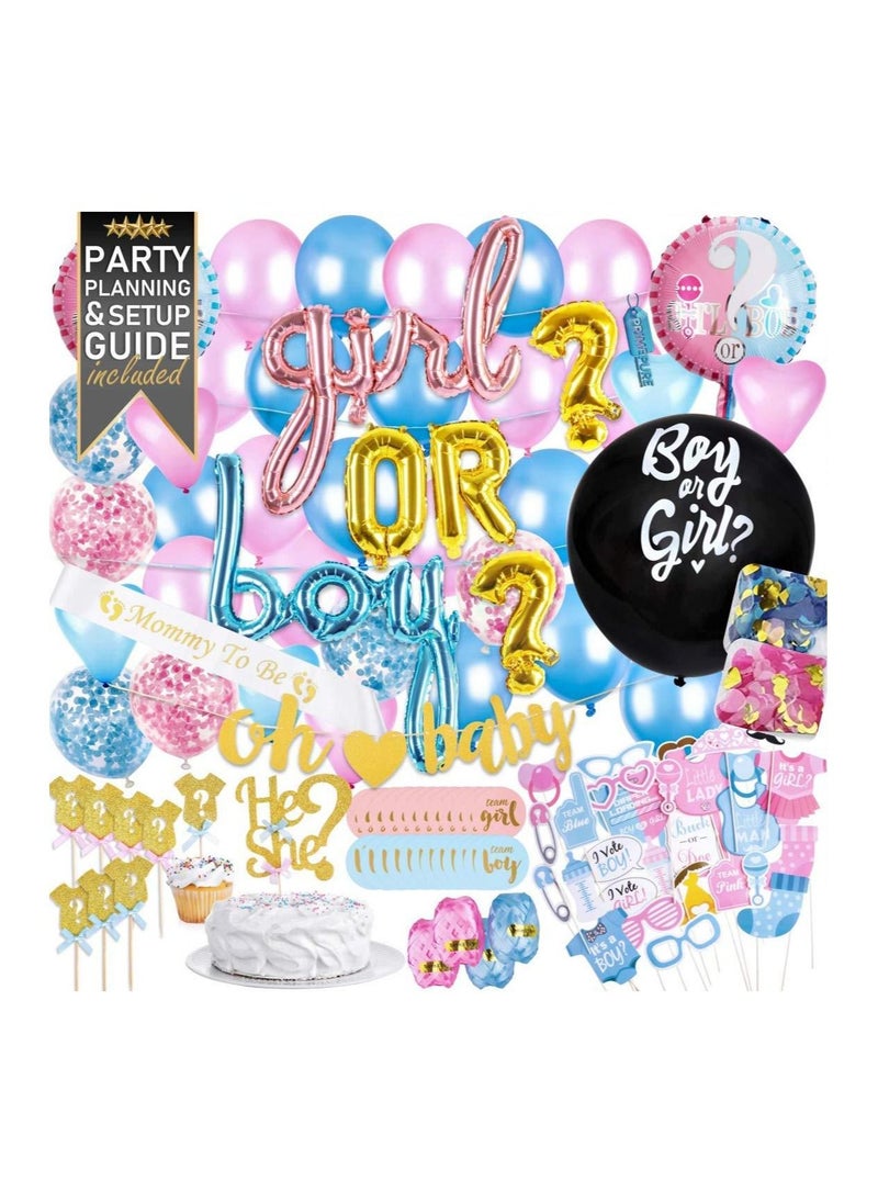 AMERTEER - Baby Gender Reveal Decorations Party Supplies Set - Image 1