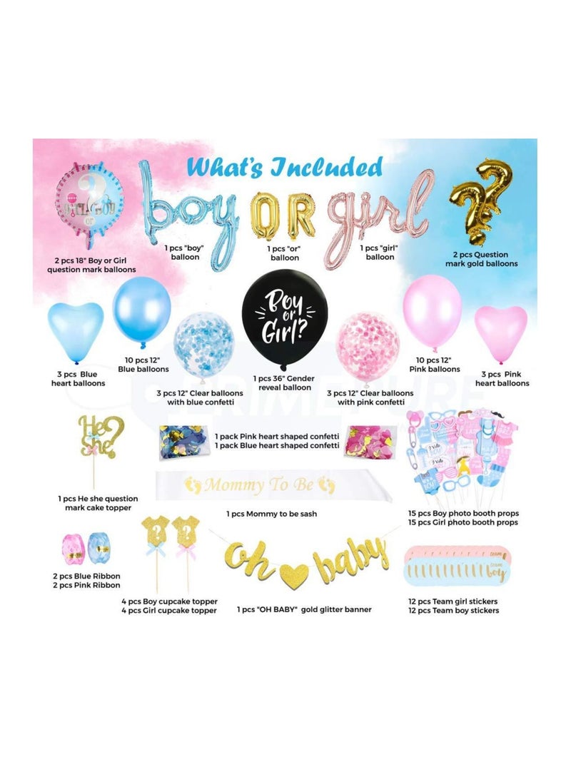 AMERTEER - Baby Gender Reveal Decorations Party Supplies Set - Image 1