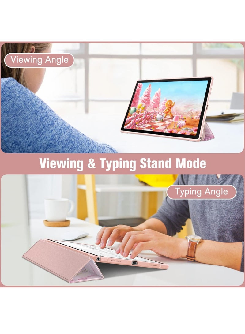 روك بو جراب هجين رفيع لجهاز Samsung Galaxy Tab A8 مقاس 10.5 بوصة موديل 2022 (SM-X200/X205/X207) غطاء مقاوم للصدمات مع غلاف خلفي شفاف مع خاصية الإيقاظ/النوم التلقائي - Image 4