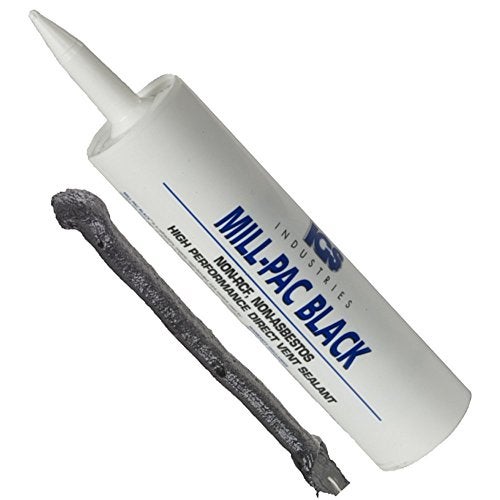 IGS Industries Non-Toxic High Temp Mill-Pac Black Sealant | Fireplaces, Wood, Pellet, and Gas Stoves, Direct Vent Systems, Flue Joints | Environmentally Friendly | 1050-Degree (10.3 oz Cartridge) - Image 1