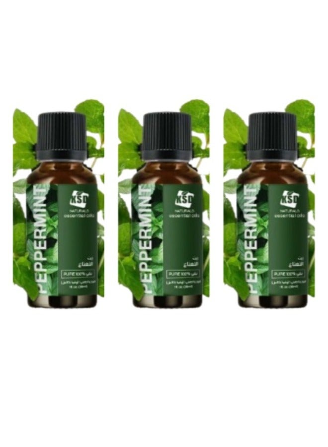 KSD 3 PCS OF Peppermint Essential Oil 30ml 