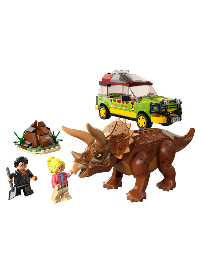 LEGO Jurassic World Triceratops Research 76959 Collectible Building Toy Set; Fun Playset for Kids Aged 8 and Up, Featuring a Buildable Ford Explorer, Posable Dinosaur Figure and 2 Minifigures (281 Pieces) LEGO