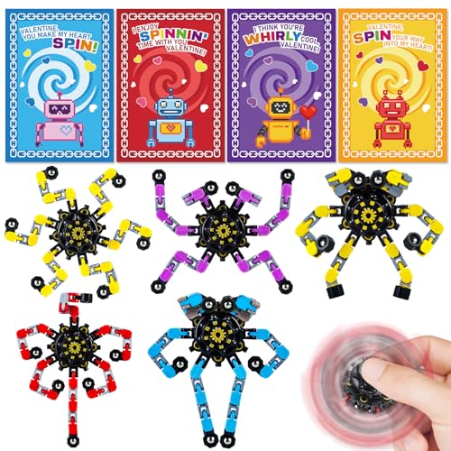 PaLeyFer Valentines Day Gifts Cards w Fidget Spinners for Kids Students Classroom - Image 1
