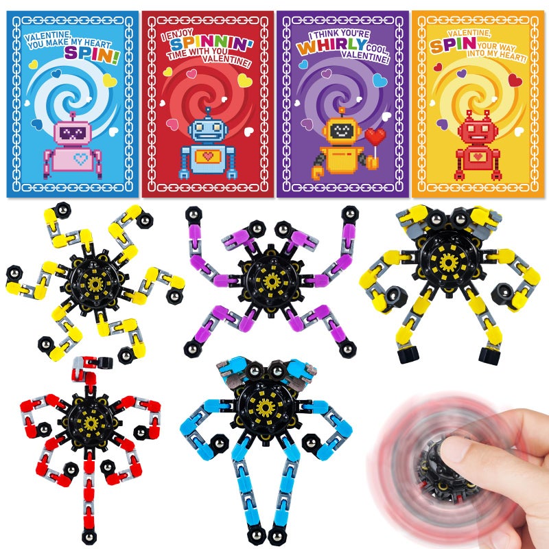 PaLeyFer Valentines Day Gifts Cards w Fidget Spinners for Kids Students Classroom - Image 3