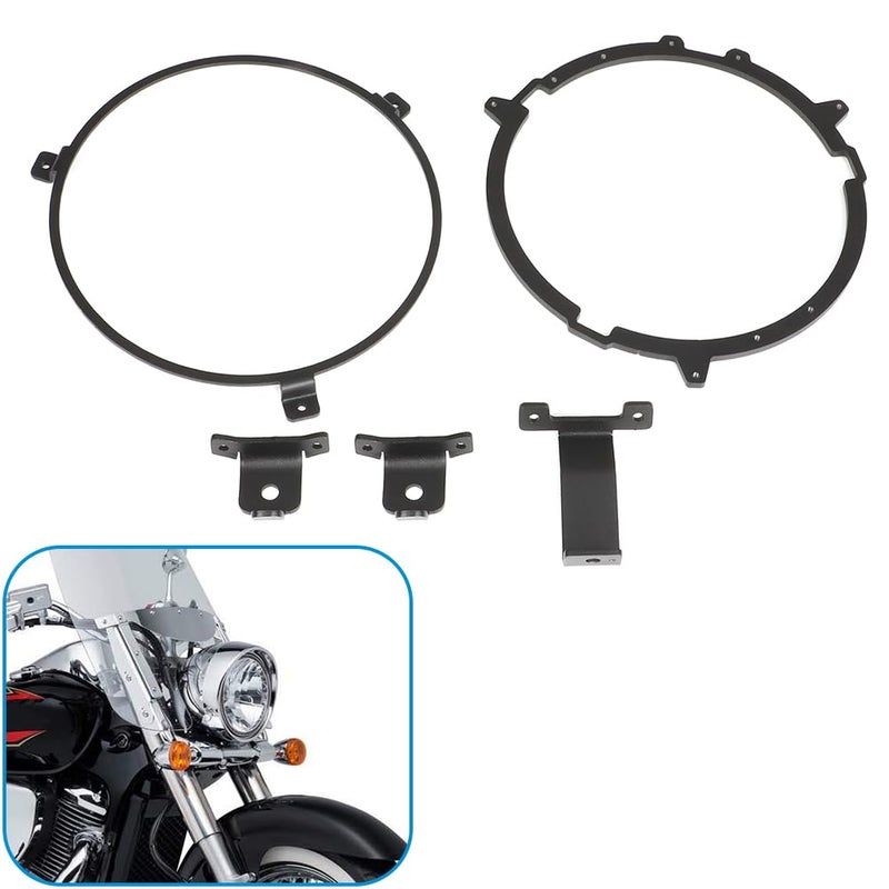 WIKIBB For Suzuki C50C90 7 LED Headlight Adapter V2 Clamp Ring Kit Boulevard 200513