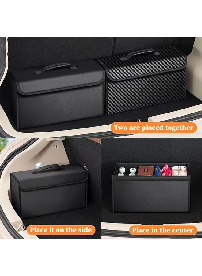 Foldable Car Trunk Organizer Box Heavy Duty Collapsible Multi Compartment Storage Black - Image 3