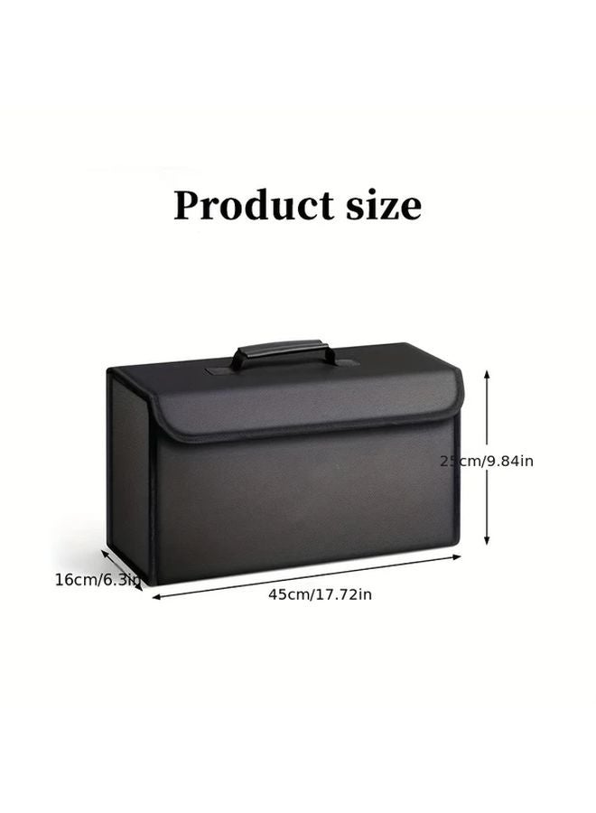 Foldable Car Trunk Organizer Box Heavy Duty Collapsible Multi Compartment Storage Black - Image 2