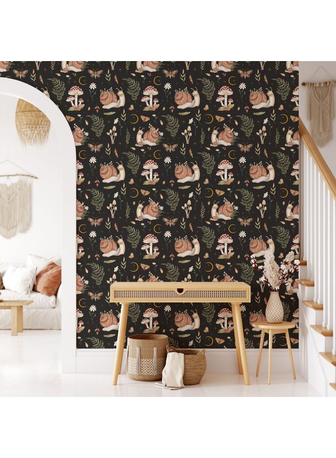 Bluejw Flower Wallpaper Nursery Garden Mural Black, Self-adhesive Wallpaper Background Wall Wallpaper Bedroom Porch Transformation Mural - Image 2