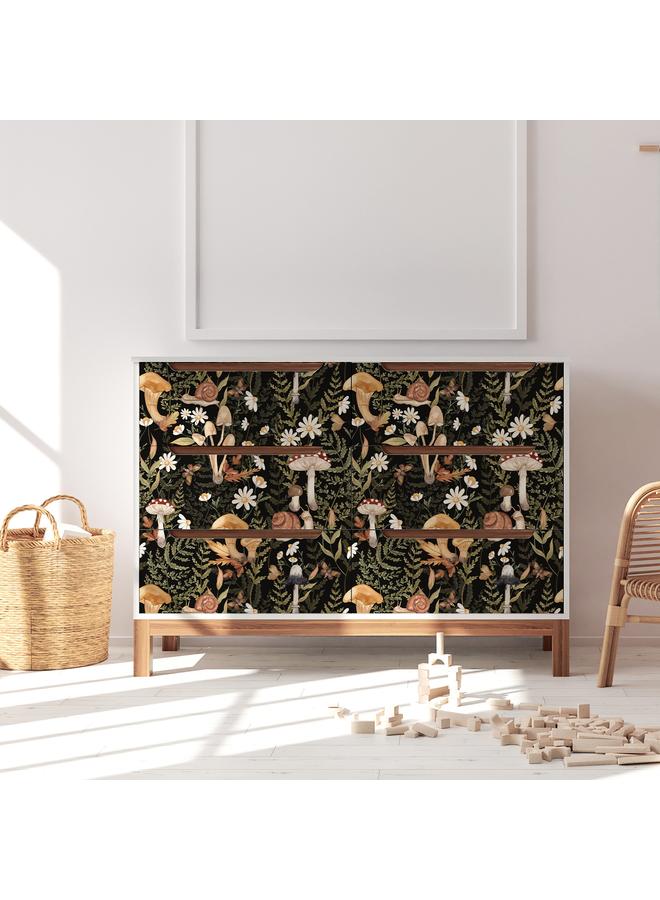 Bluejw Flower Wallpaper Nursery Garden Mural Black, Self-adhesive Wallpaper Background Wall Wallpaper Bedroom Porch Transformation Mural - Image 5