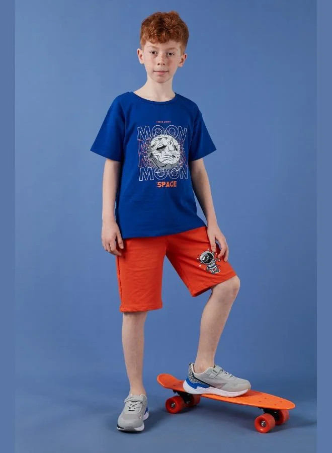 ليلا طقم ليلا قطن بقصة عادية برقبة دائرية للأولاد