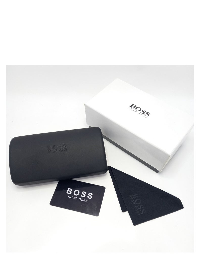 هوجو بوس نظارات شمسية مستطيلة للرجال من هوغو بوس موديل 1036/S مع إطار أزرق وعدسات رمادية - Image 2