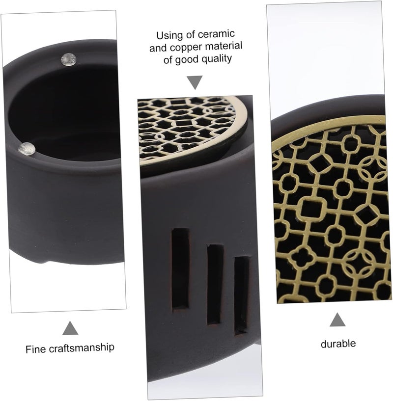Garneck 1pc Ceramic Teapot Warmer Bronze Base Practical Heating Accessory for Tea Suitable for Home Office and Cafes Easy to Clean and Elegant Design - Image 3