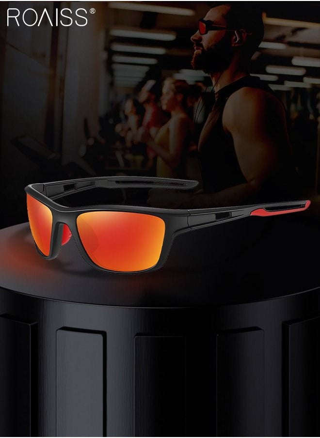 roaiss - Polarized Sports Sunglasses for Men Women UV400 Protection Cycling Glasses with TR90 Frame and Orange Red Lens Goggles for Baseball Running Fishing Golf - Image 1