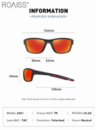Polarized Sports Sunglasses for Men Women UV400 Protection Cycling Glasses with TR90 Frame and Orange Red Lens Goggles for Baseball Running Fishing Golf - view 3
