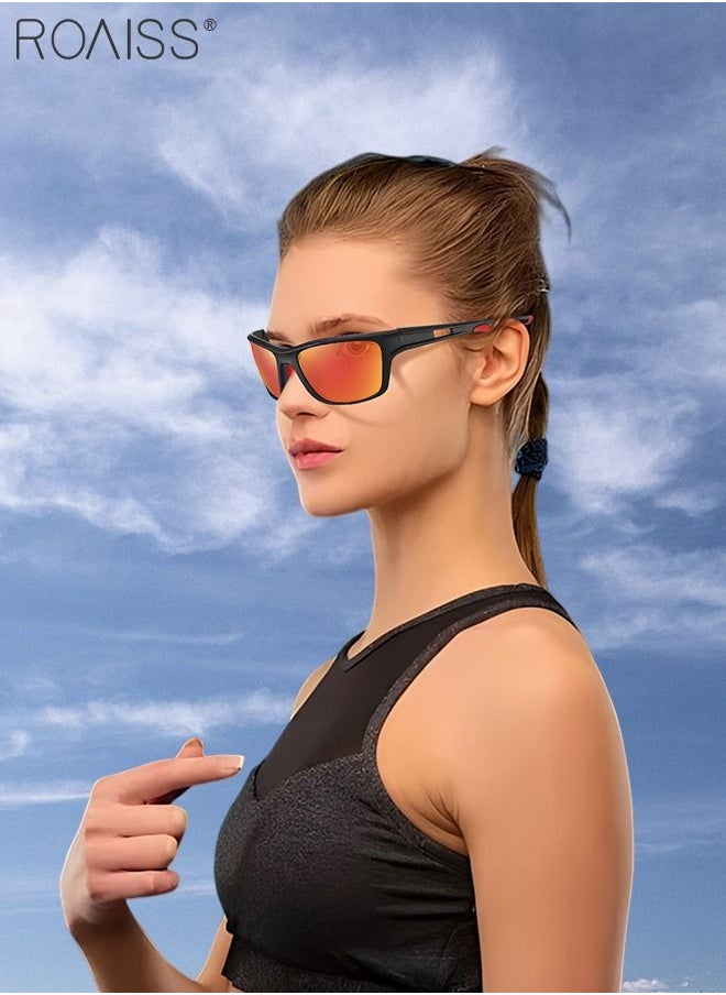 roaiss - Polarized Sports Sunglasses for Men Women UV400 Protection Cycling Glasses with TR90 Frame and Orange Red Lens Goggles for Baseball Running Fishing Golf - Image 1