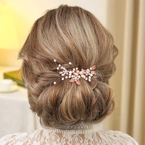 Gorais Bride Wedding Hair Vine Pearl Bridal Headpieces Leaf Hair Accessories for Women and Girls - Image 4