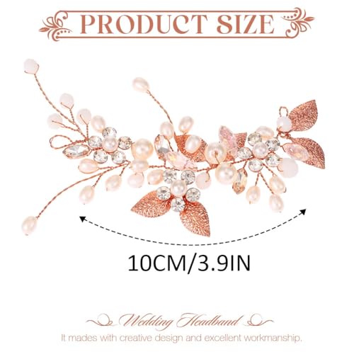 Gorais Bride Wedding Hair Vine Pearl Bridal Headpieces Leaf Hair Accessories for Women and Girls - Image 2