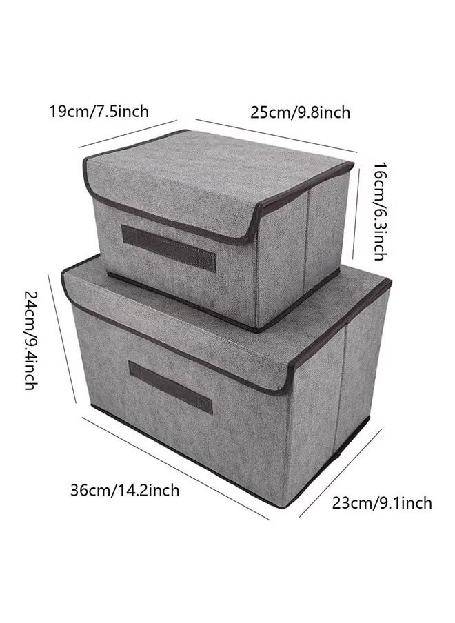 Generic Pack Of 2 Foldable Storage Box With Lid Multicolour 36x23x24cm  - Image 4
