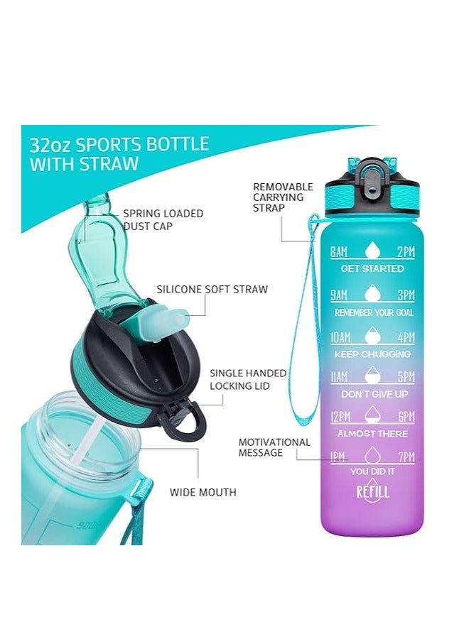 Gym Water Bottle 1000 ml Plastic Outdoor Sports Drink Bottle, Multicolor - Image 2