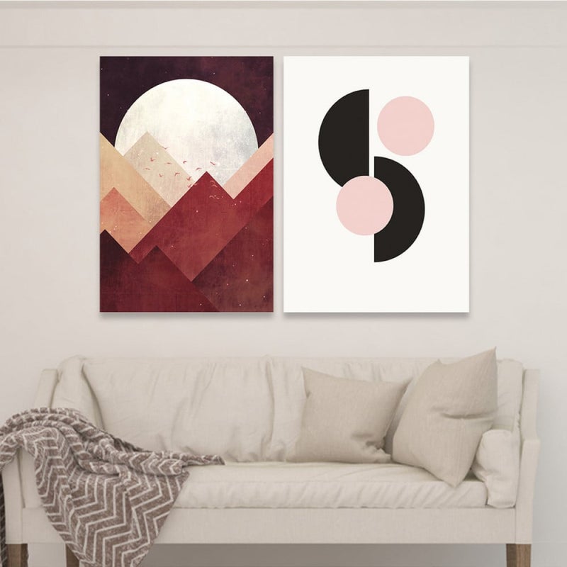 Marktna A double canvas painting with a modern design, total size 80 x 60 cm - Image 1