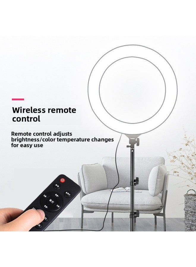 Loquat 18 Inch ZB-F348 22 Inch ZB-F488 LED Ring Light Beautiful Anchor Live Light Bright Muscle Fill Light-Light Source Color:22 Inch ZB-F488 Three-position - Image 2