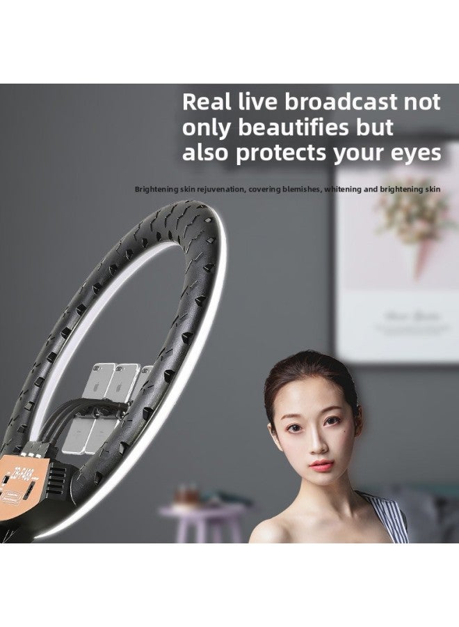 Loquat 18 Inch ZB-F348 22 Inch ZB-F488 LED Ring Light Beautiful Anchor Live Light Bright Muscle Fill Light-Light Source Color:22 Inch ZB-F488 Three-position - Image 5