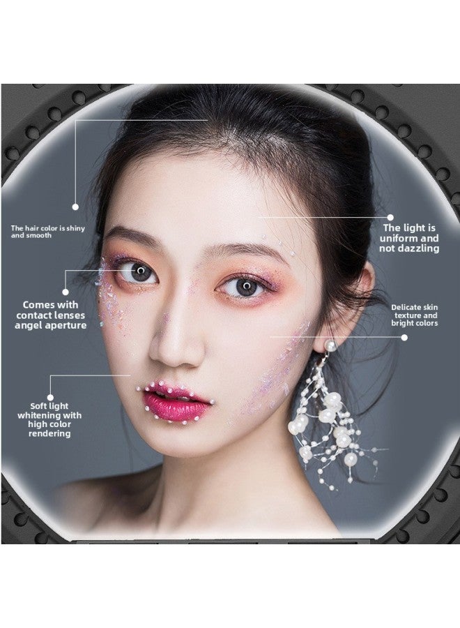 Loquat 18 Inch ZB-F348 22 Inch ZB-F488 LED Ring Light Beautiful Anchor Live Light Bright Muscle Fill Light-Light Source Color:22 Inch ZB-F488 Three-position - Image 4