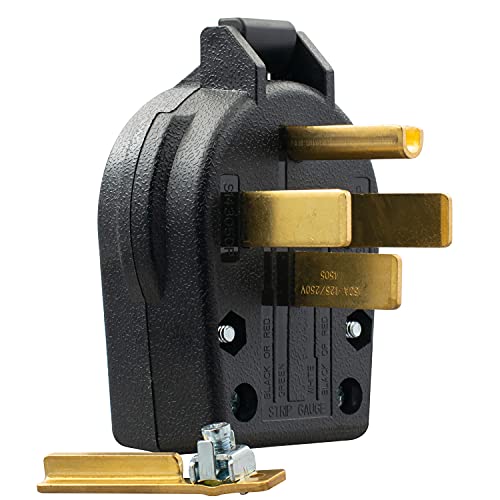 ELEGRP NEMA 14-30P & NEMA 14-50P Plug, 4 Prong Dryer/Range Oven Stove Angle Plug, Straight Blade Heavy Duty, 30 Amp 50 Amp 125/250V, Industrial Grade, Grounding, 3 Pole 4 Wire, UL Listed - Image 1