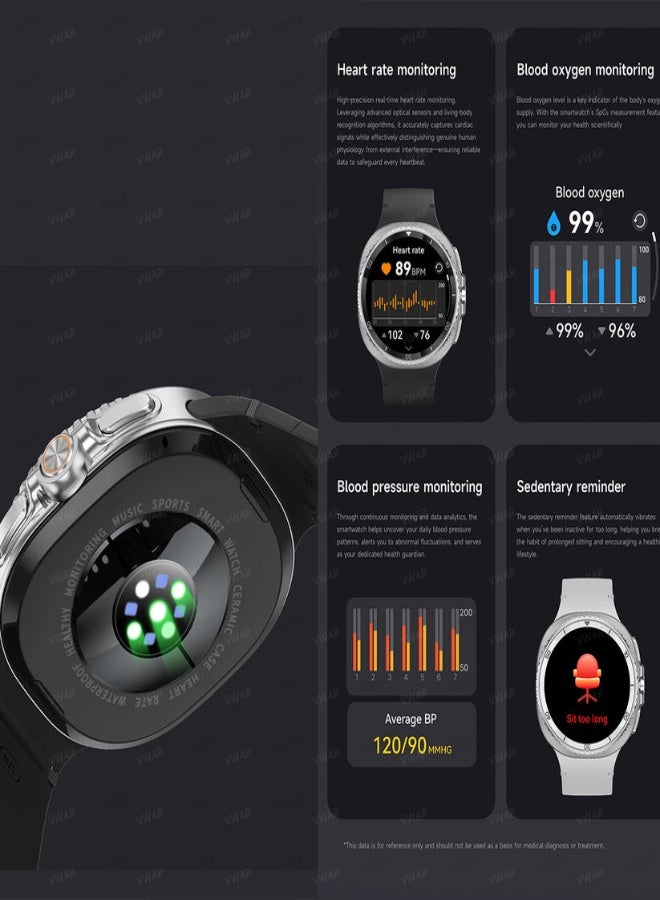 AROAQ HD8 C Smartwatch  – 1.43” TFT Screen, Heart Rate & SpO2 Monitoring, Bluetooth Calling, NFC, Multi-Sport Tracker, Wireless Charging, 3ATM Waterproof - Black - Image 5