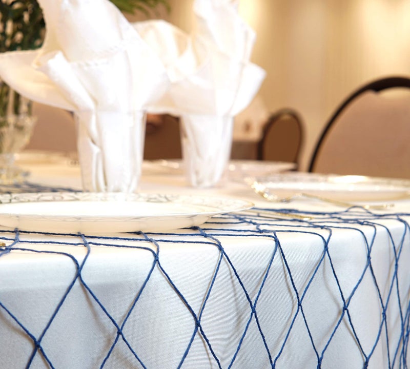 Bluetable Fish Net Decoration Party Decor – Blue Cotton Netting 48” x 144” Inches. Fishnet for Nautical Theme, Pirate Party, Hawaiian Party, Underwater, Beach, Ocean & Mermaid Party. - Image 3