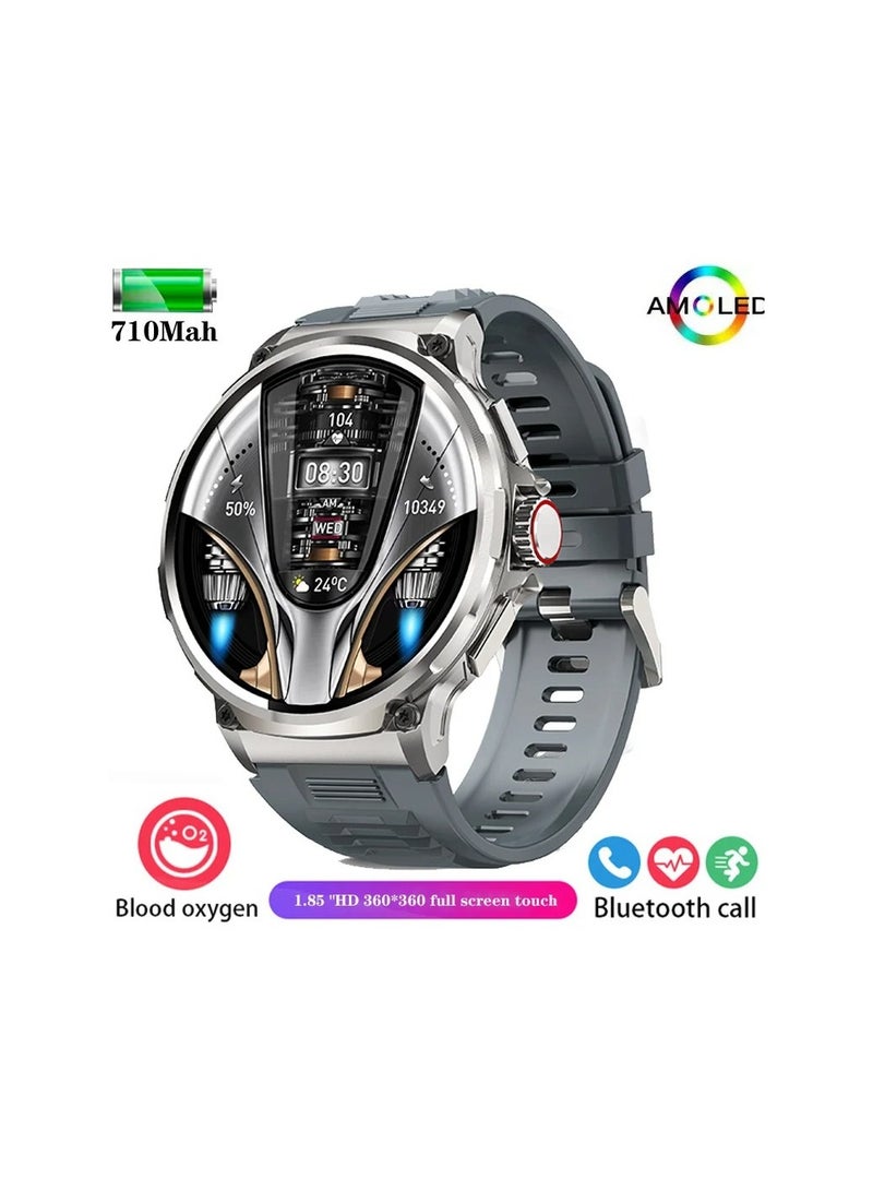 ارواق ساعة ذكية للرجال 710 مللي أمبير شاشة 1.85 بوصة بطارية كبيرة مقاومة للماء بلوتوث مكالمة رياضية ساعة ذكية