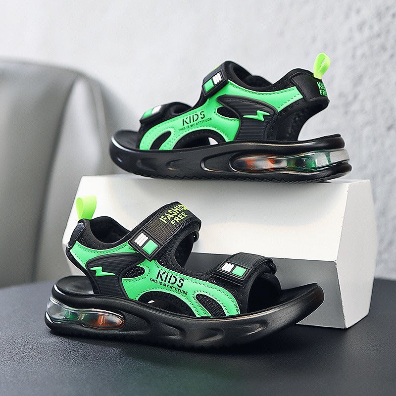 Children'S Sandals Boys Summer Fashion Sports Sandals Non-Slip Soft Sole Air Cushion Shoes Middle And Large Children'S Beach Shoes Students - Image 4