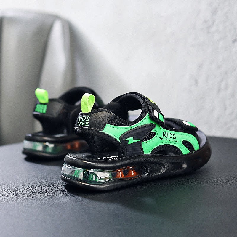 Children'S Sandals Boys Summer Fashion Sports Sandals Non-Slip Soft Sole Air Cushion Shoes Middle And Large Children'S Beach Shoes Students - Image 5