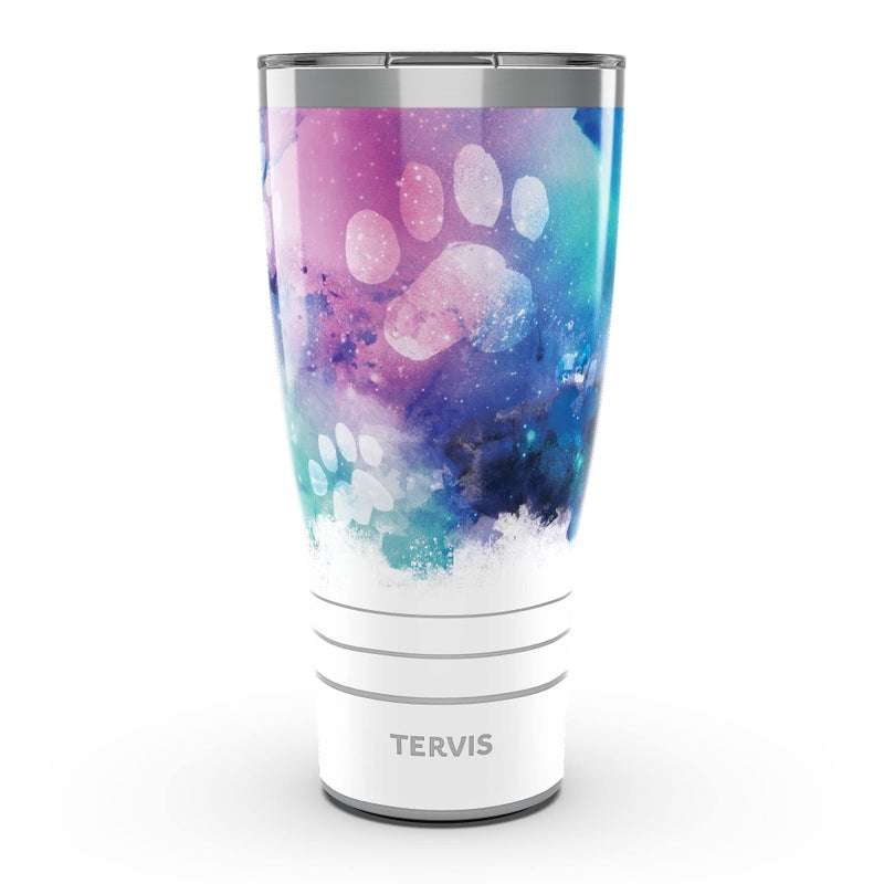 Tervis Traveler Paw Prints Triple Insulated Tumbler Travel Cup Keeps Drinks Cold Hot 30oz Stainless Steel