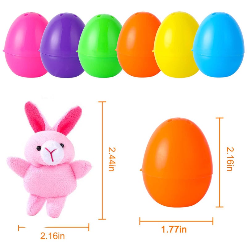 ThinkMax 24 pcs Easter Eggs Filled with Mini Plush Animals Toy for Basket Stuffers/Fillers, Hunt, Party Favor - Image 4