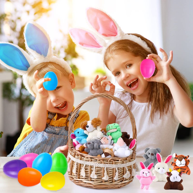 ThinkMax 24 pcs Easter Eggs Filled with Mini Plush Animals Toy for Basket Stuffers/Fillers, Hunt, Party Favor - Image 5