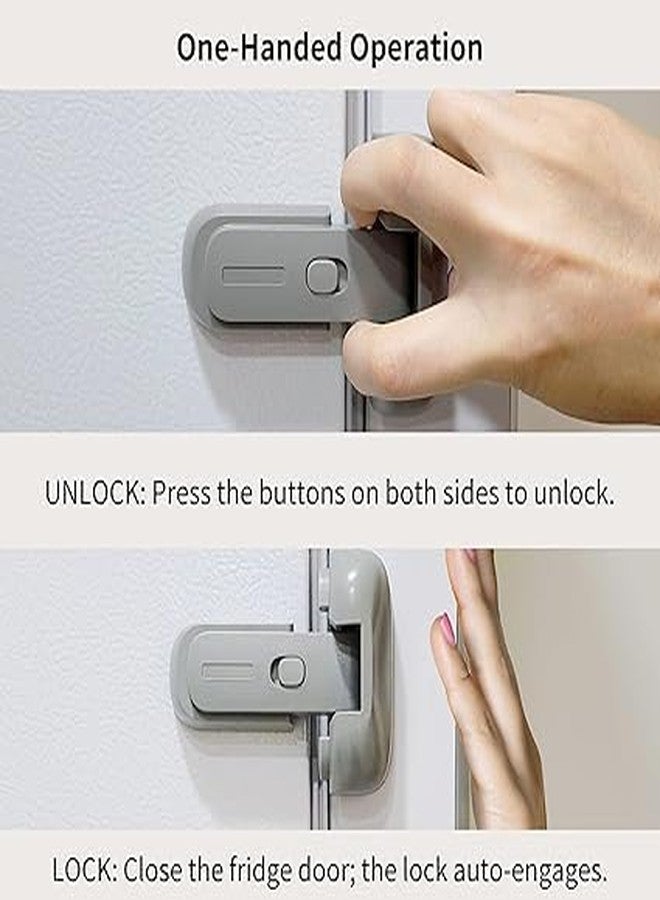 قفل ثلاجة آمن للأطفال من أولاملي بشريط لاصق | لا يتطلب أدوات | قفل ثلاجة للأطفال | مزلاج للفريزر لإبقاء الباب مغلقًا | مناسب للأطفال الصغار والقطط والكلاب - Image 4