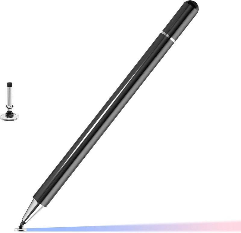 GadgetBite قلم ستايلس للأجهزة اللوحية بنظام أندرويد وجميع أجهزة اللمس iOS قلم ذكي عالمي بسيراميك دقيق جسم معدني خفيف غطاء مغناطيسي للهاتف المحمول آيباد تاب - أسود - Image 1